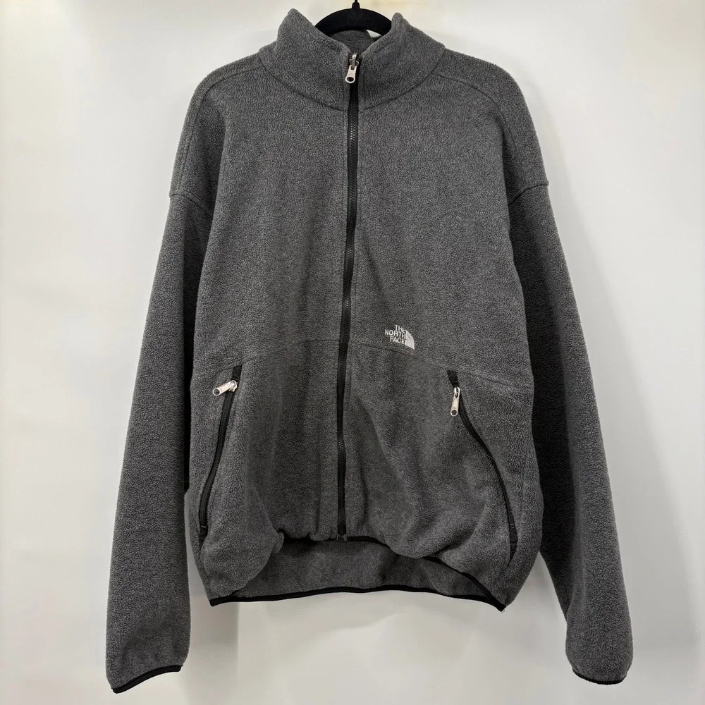 The North Face Mens Size XL Gray Full Zip Fleece Jacket Pit Zips